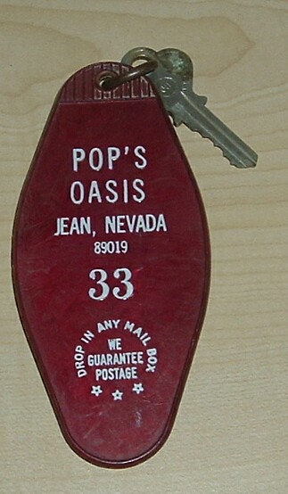 Pop's Oasis Room 33 motel key
